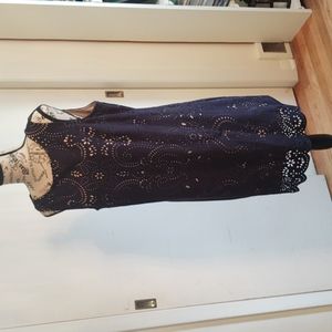 Fun  Navy Blue Jessica Howard Dress With Cut Out Details and Nude Lining
